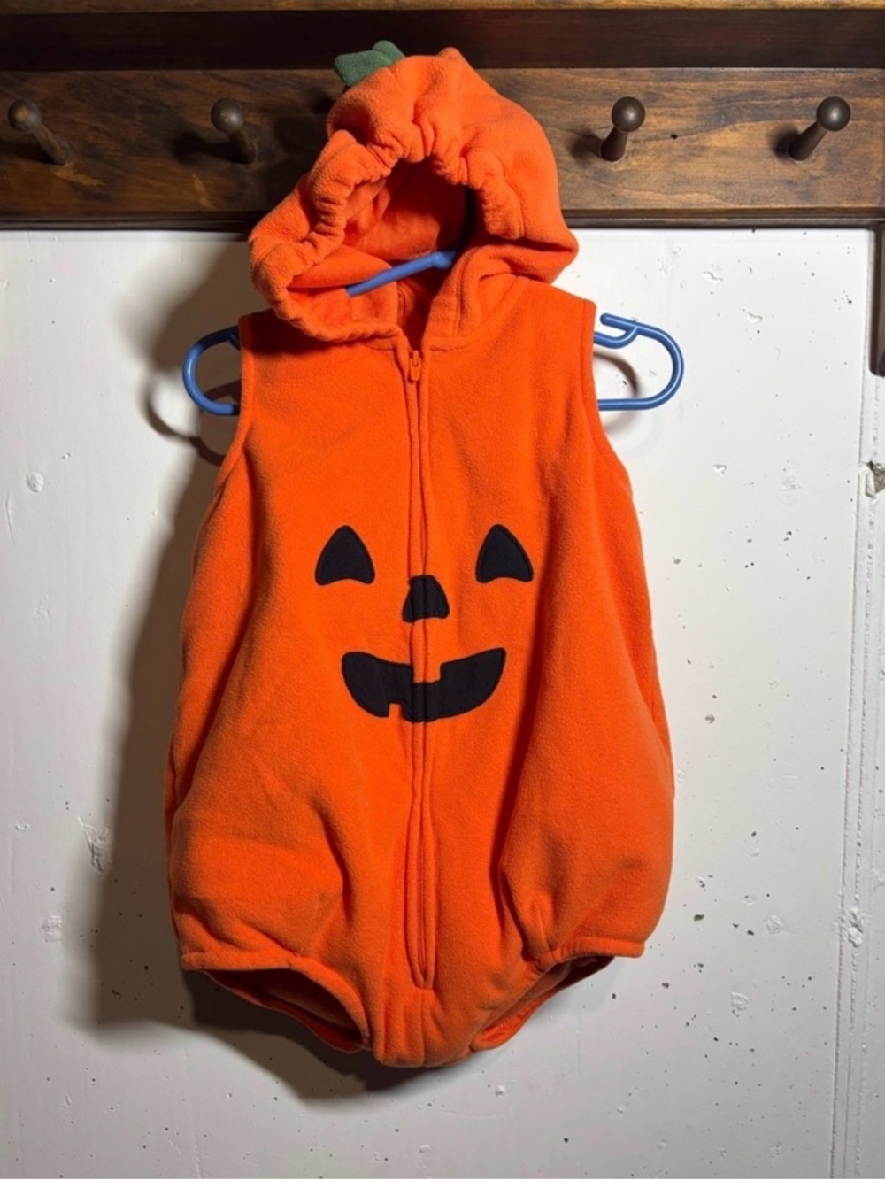 Carter's Orange Pumpkin Hooded Fleece Costume